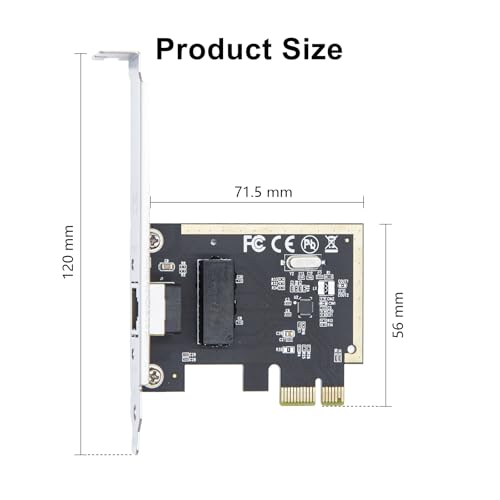 Image of H!Fiber 1Gb PCIe Network Card, auto-Negotiation 10 /100 /1000Mb /s, Gigabit PCIe NIC with Realtek RTL8111H Chip, Single RJ45 Port, PCIe X1, 1G Ethernet LAN Network Card for Windows /Linux /MAC