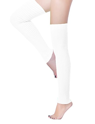 Image of v28 Women Warm Leg Warmers 80s Retro Party Costume Knit Ballet Neon Long Socks