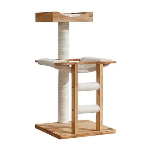 キャッ 猫タワトタワー 宇宙船-キャットハウス 大型猫用 ッション展望台-キャットタワー 据え置き ねこハウス 木製 多頭飼い 高い安定性 丸角設計 可愛いデザイン 省スペース (S1)