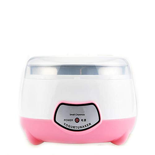 DIDIOI Máquina de Yogurt, 1 litro de Acero Inoxidable automático/PP Cubo de Color Rosa 220V Yogur...