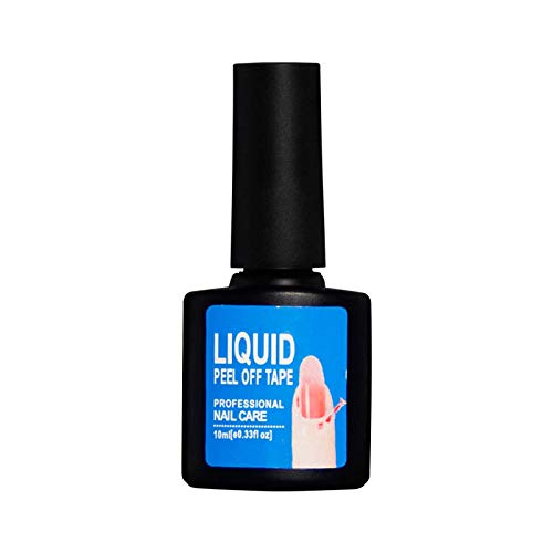 Liquid Peel Off Latex Nail Polish Tape, Feugole Nail Polish Protector for Fingers Stamping Skin Protector Latex, Fast Dry Odor Free 10 ml for Nail Art