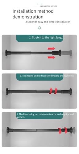 Tringle à rideaux extensible réglable sans perçage pour armoire
