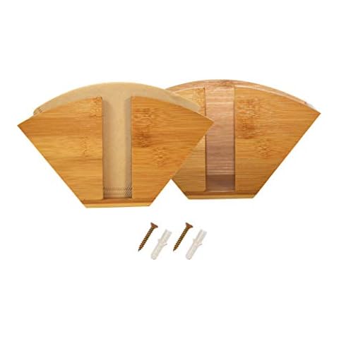 elbmöbel Juego de 2 servilleteros de bambú portafiltros de café Porta servilletas de Madera Cover