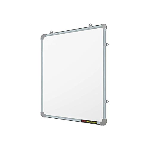 VMS OfficeBuddy Single-Sided Non-Magnetic White Board with Lightweight Aluminium Frame for Kids, Home & School - 2x3 Feet
