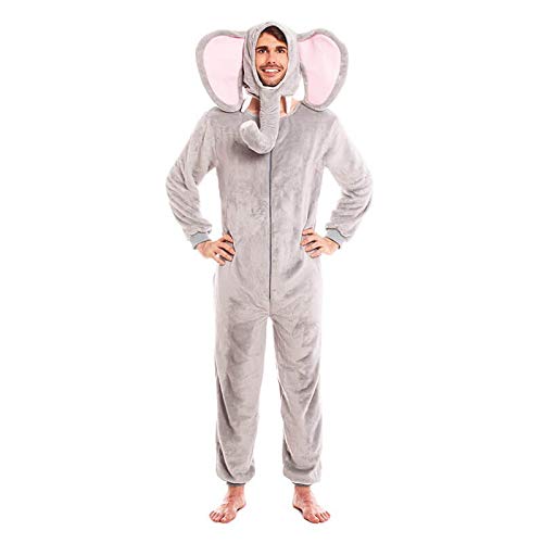Maillot éléphant Homme Femme Unisexe【Taille Adulte S en L】[Taille L] Combinaison Pleine Chaud Doux Fermeture À Glissière Costumes Carnaval Animaux Parades Opéra Théâtre Spectacles