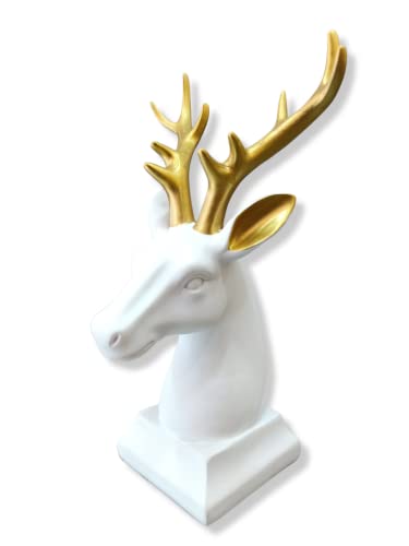 Image of AUGEN Polyresin White Deer Idol Statue Showpiece for Home Decor Decoration and Gifting (1 Piece,9830B)