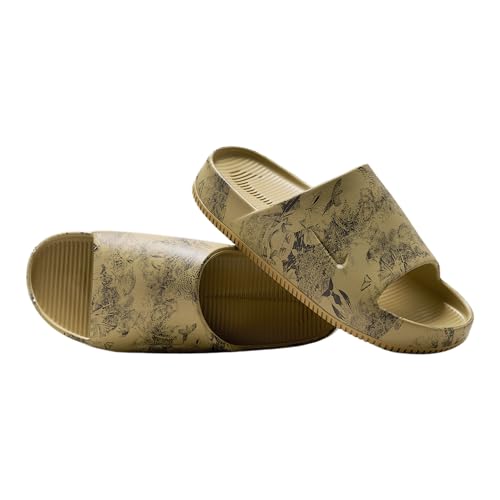 Nike Calm Printed Men's Slides (HQ1125-201, Parachute Beige/Anthracite)
