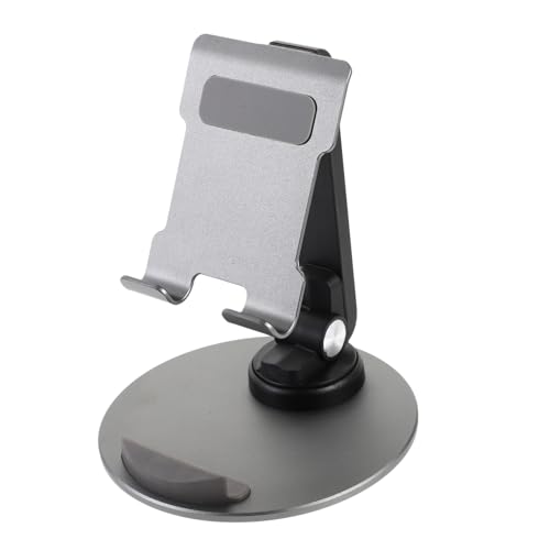 BESPORTBLE Soporte Tablet Plegable Ajustable para Mesa Compatible con Móviles y Tablets de Varias Medidas Metálica Portátil para Oficina y Hogar Diseño Gris Clásico