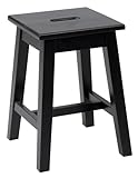 Home4You Hocker - H 45 cm - Schwarz - Kiefernholz massiv