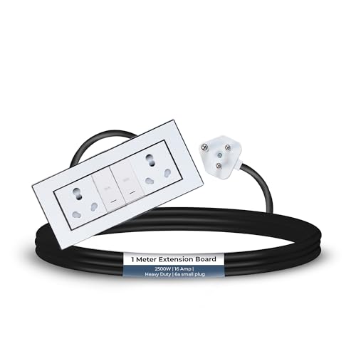 Image of Extension Board Heavy Duty Multi Socket 15A /16A /20 (2500 Watts 6A Small Plug and Two 16A Socket and Two 20A Switch, 1 Meter)