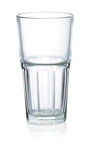 Image of Krish Ocean Centra Premium Glass Set - 495ml Tall Glasses, Pack of 6, Crystal Clear Design | Ideal for Juice, Water & Party Beverages