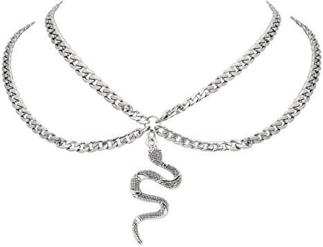 Sacina Goth Snake Choker Necklace, Zinc Alloy Snake Pendant, Goth Choker Necklace, Halloween Christmas New Year Jewelry Gift For Women