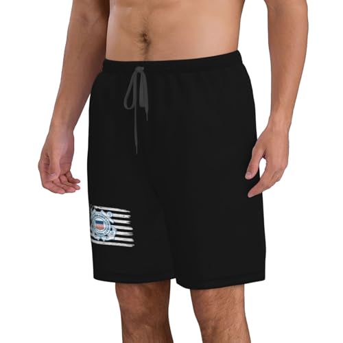 US and Mark of The U.S. Coast Guard Mens Swim Trunks Quick Dry Swim Board Shorts Casual Beach Shorts2