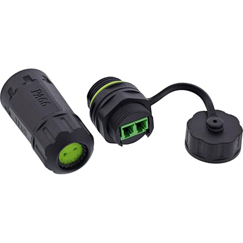 Inline Connecteur Fibre Optique LC Duplex Court, IP68, étanche, connecteur à Fibre Optique d'extérieur monomode LC Connecteur LC pour boîtier M20, 69927C