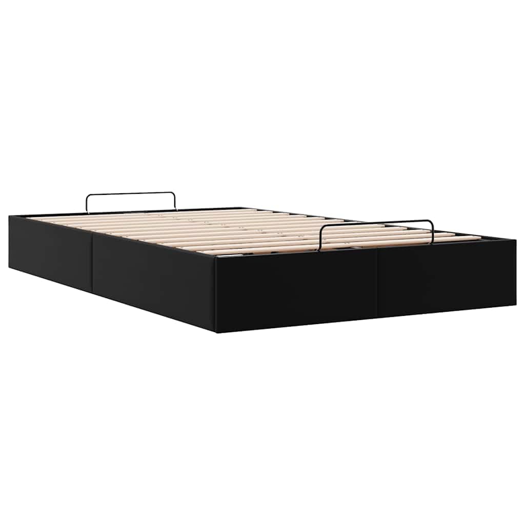 IKAYAA Letto Matrimoniale con Contenitore Struttura Letto 120 x 200 Letto Idraulico con Rete a Doghe e Telaio Letto Sollevabile con Contenitore-Nero-120 x 200 cm