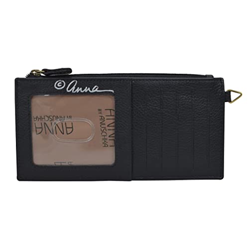 Anna by Anuschka Women's Hand Painted Genuine Leather Organizer Wallet - Midnight Floral Black2