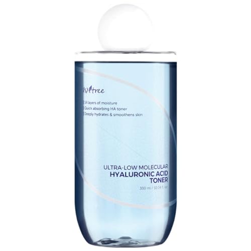ISNTREE Ultra-Low Molecular Hyaluronic Acid Toner 300ml, 10.14 fl.oz | Korean Skincare | Quick Absorbing | Deep Hydration & Skin Smoothing | Vegan & Fragrance-Free