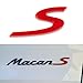 Price comparison product image S Letter Rear Emblem Badge for Porsche 911 Carrera 991 Panamera Boxster Macan Cayenne Turbo 2011+ 2012 2013 2015 2017 2018 (Small, Red)