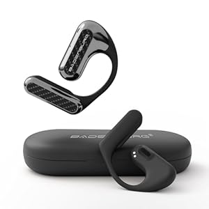 BADENBURG EarStereo 1 Open Ear Kabellose Kopfhörer, Bluetooth Earbuds, 60h Spielzeit, 15.4mm Bio-Fiber Treibern mit SoundPlus Algorithmus, ENC Rauschunterdrückung, Büro/Fitness/Freizeit(Shwarz)