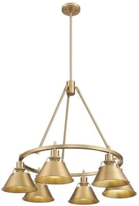 Golden Lighting 3306-6 BCB-BCB Orwell - 6 Light Chandelier-20.38 Inches Tall and 29 Inches Wide, Finish Color: Brushed Champagne Bronze, Shade Color: Brushed Champagne Bronze