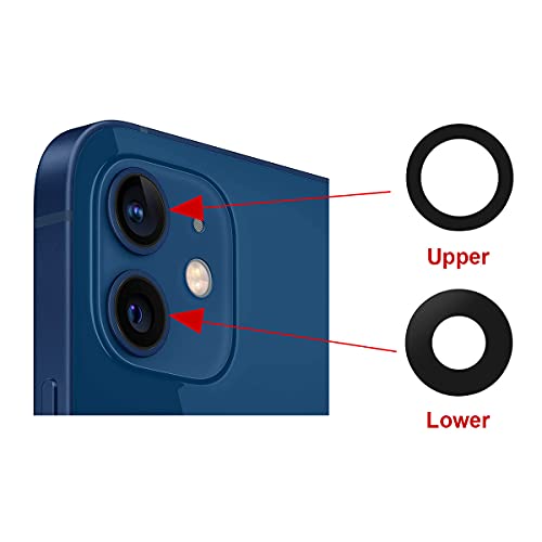 Perzework Original Back Rear Camera Lens Glass Replacement for iPhone 12 and iPhone 12 mini with pre-Installed Adhesive and Reparing Toolkit
