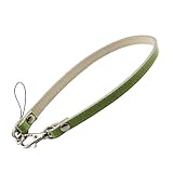 HERBE 日傘ストラップ 牛革 スマホストラップ ペンライトストラップ 携帯 落下防止 日本製 エナメルミント×アイボリー