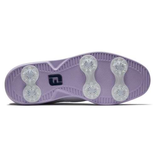 FootJoy Women's Traditions Previous Season Style Golf Shoe, White/Purple/Navy, 94