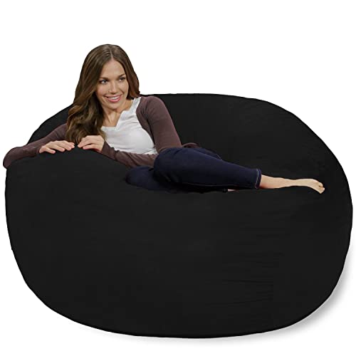 Chill Sack Bean Bag Chair: Giant 4' Memory Foam Furniture Bean Bag - Big Sofa With Soft Micro Fiber Cover - Black #TOP3