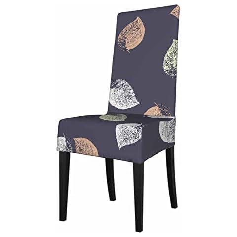 Numland 1 Pack Delightful Garden Leaves Dining Room Chair Covers Colorful Fall Autumn Leaf Short Stretchable Polyester Removable Washable for Home Restaurant Banquet Cover