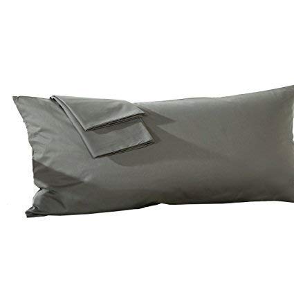 Body Pillow Cover 20x60 Body Pillow Case 100% Soft Egyptian Cotton 1Pc Body Pillow Cover Premium 500 Thread Count Body Pillowcase Zipper Closure - Dark Grey Solid, Body 20x60 Inch
