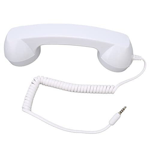 Retro Strålsäker Telefonlur för Mobil och Dator (Vit)