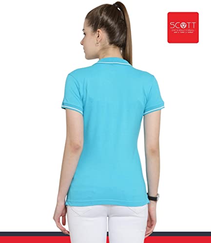 Image of Scott International Women's Regular Fit 100% Pure Organic Cotton Polo T-Shirt | Womens Polo Collar Neck T-Shirt | Cotton Plain Polo Neck Half Sleeve T-Shirt | Tshirts for Women