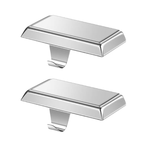 2Pcs Rectangular Stocking Hooks Christmas Stocking Holders Fireplaces Shelf Hook Tabletop Stocking Hangers