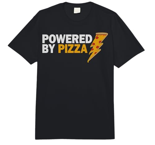 Funny Powered by Pizza Gift Kids Men Women Cool Pizza Lover Comfort Colors Adult Heavyweight T-Shirt