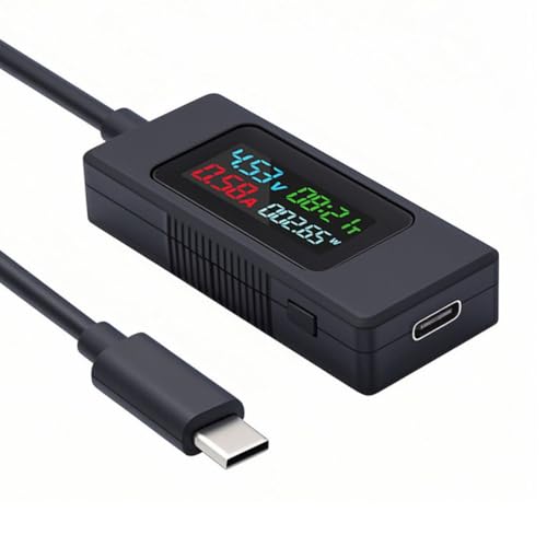 Image of chenyang USB C Power Tester Digital Multimeter 4-30V 0-6.5A Color Screen Digital Display Real-Time Monitoring of Current /Voltage /Power /Work Time