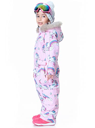 Image of Kids Girls Boys Waterproof Colorful One Piece Snowsuits Coveralls Ski Suits Jackets Winter Jumpsuits