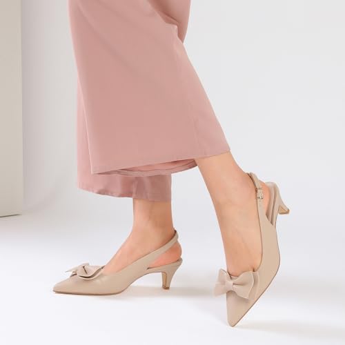 Image of Susanny Kitten Heels for Women Closed Pointed Toe Slingback Shoes