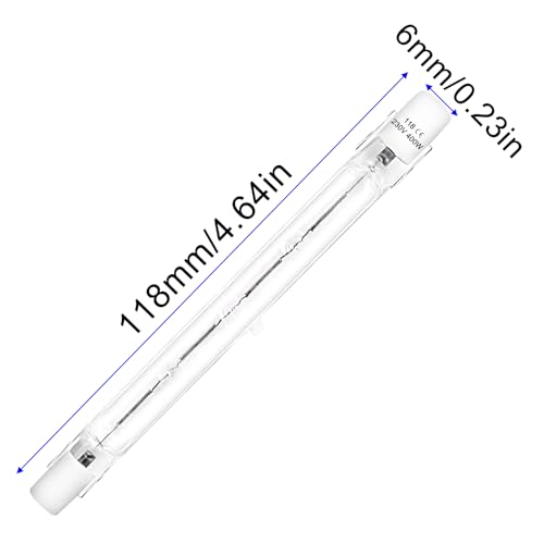 LedWekei Halogen Light Bulbs, T3 R7s 118mm 400W J Type Bulb, Warm White 2700K Double Ended for Work Security - Image 3