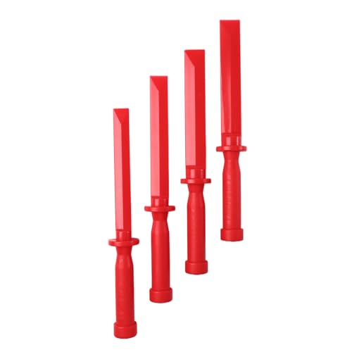 MIERYIER Plastic Razor Blade Scraper - 4-Piece Plastic Scraper Chisel Set 3/4 to 1-1/2 Widths Chemical Resistant No-Marring Tool for Adhesives and Paint Removal
