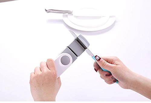 Miniatura 6 de WOIWO Afilador de cuchillos rotativo de dos extremos para el hogar, afilador de cuchillos rápido, utensilios de cocina, sacapuntas de cocina para el
