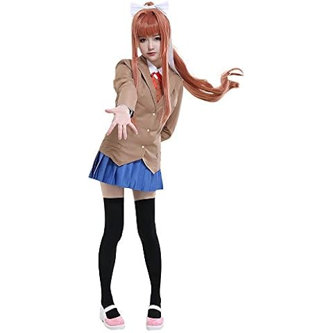 Miccostumes Women's DDLC Monika Cosplay Costume Uniform Outfit (XL) Cover
