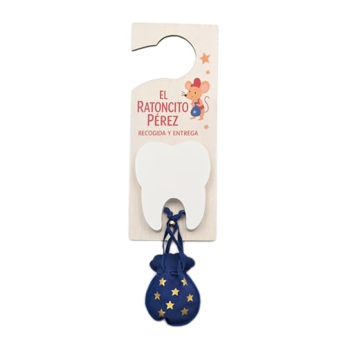 Kit de colgador de puerta caja ratoncito Pérez, recogida y entrega, soporte dientes de leche niño y niña - Cajitas de madera para guardar dientes - Regalos originales Ratoncito Perez (Ratoncito Pérez)