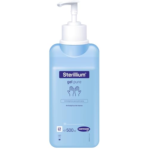 Sterillium Gel Pure, Hidroalcohólico, Desinfectante de Manos, Antiséptico, Amplio Espectro de Acción, Aporta Hidratación, Protección y Suavidad, Sin perfume, 500ml