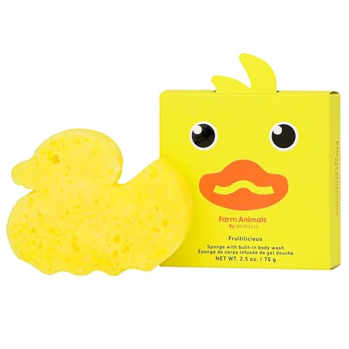 Éponge enfants animaux de la ferme Spongellé pour ritualiser le bain du soir