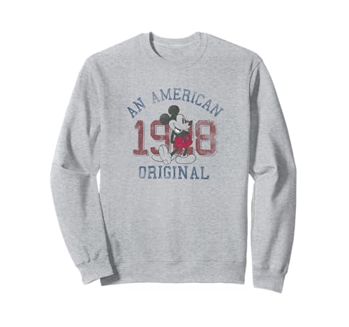 Mickey Mouse An American Original 1928 sweatshirt vintage homme femme pull rétro gris de marque