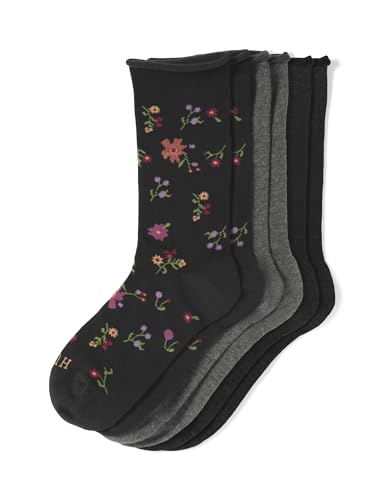 Image of HUE Women's Jeans Sock (Pack of 9), Ditsy Pack, One Size
