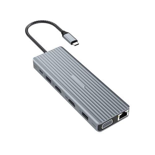 Hub USB C para teletrabajo y oficina con conexión Gigabit Ethernet y audio 3.5mm