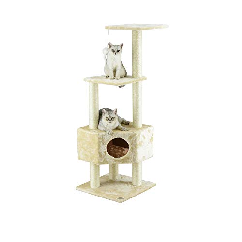 Go Pet Club Cat Tree Beige Color, 51 Inch (Pack of 1) (F32)