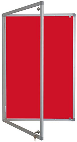 Tamperproof Noticeboard Class B Aluminium Framed 1200mm x 900mm, Cherry โ image 1