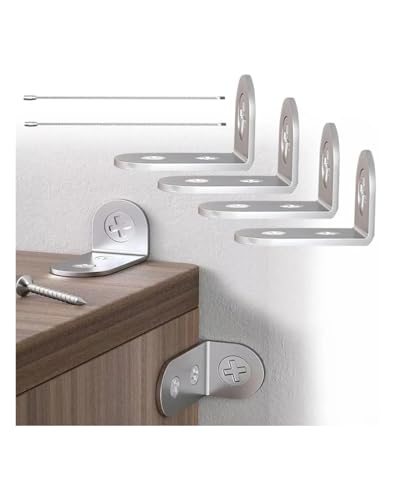 Fijación de muebles 4 Uds. anclajes antivuelco para pared y hogar 2
